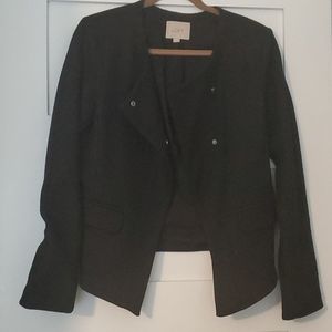 Black tweed moto suit drapey jacket